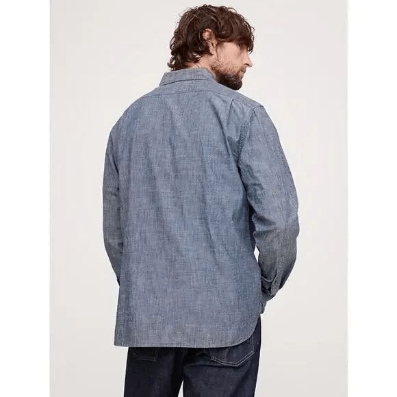 Chambray Shirt XL Banana Republic Soft Wash Slim Fit - Picture 2 of 9